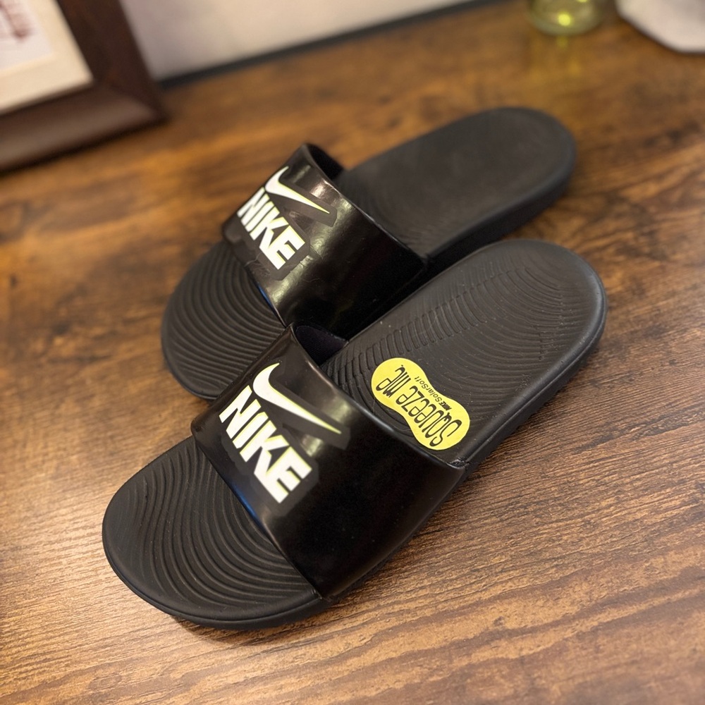 Nike Black and White Slide Sandals